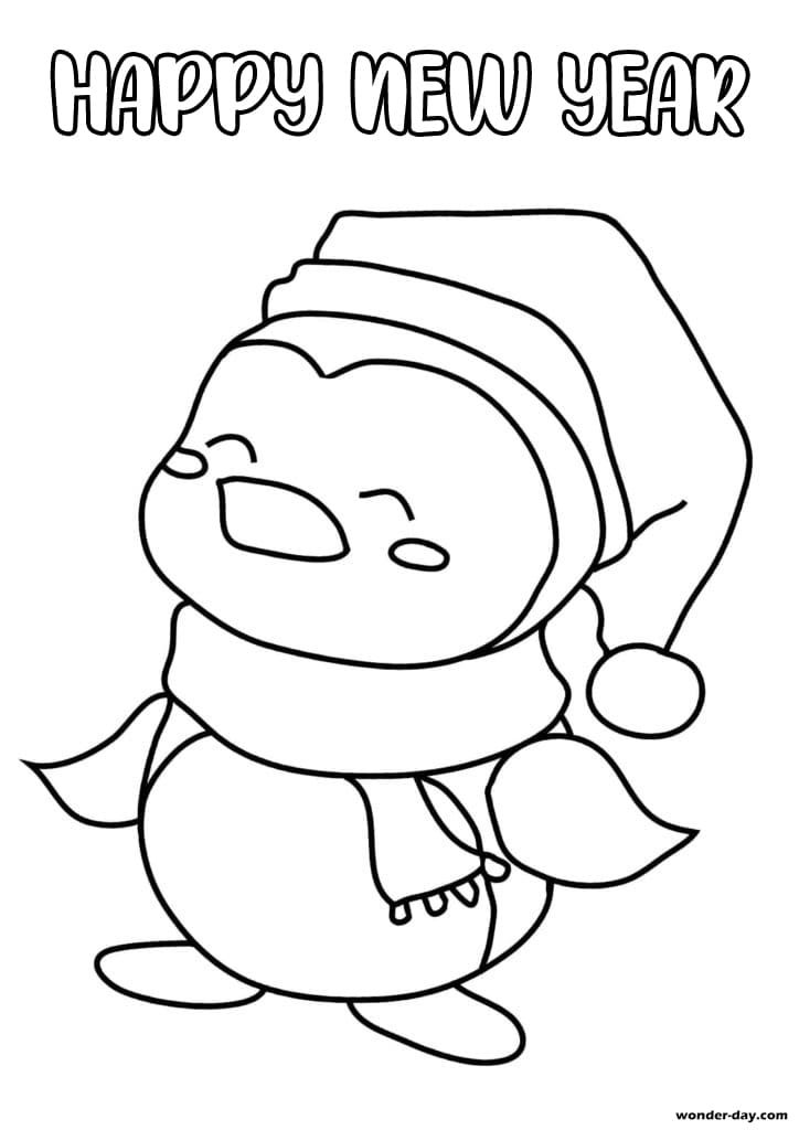 Happy New Year Coloring Pages. Print for free