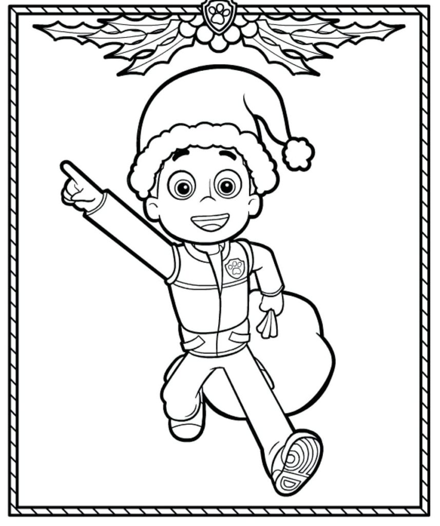 Christmas coloring pages PAW Patrol. Print A4