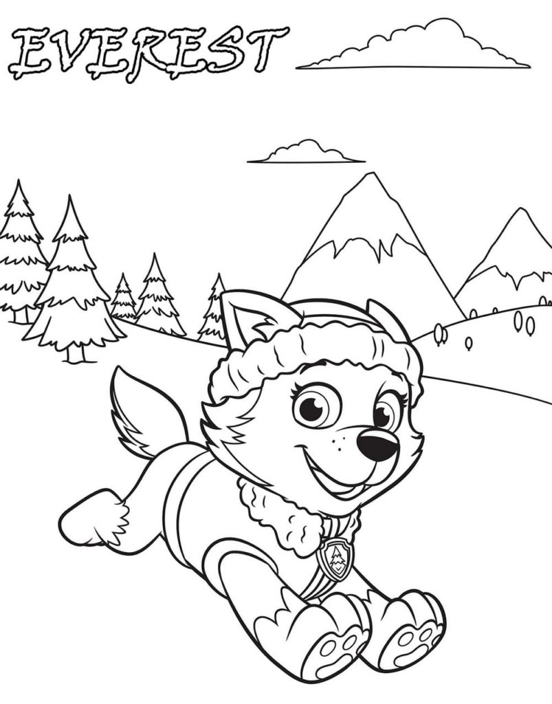 Desenhos de Natal da Patrulha Canina para colorir. Imprimir A4
