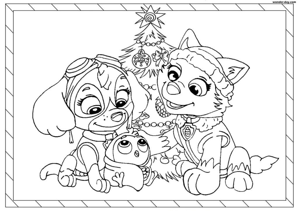 Skye and Everest coloring page