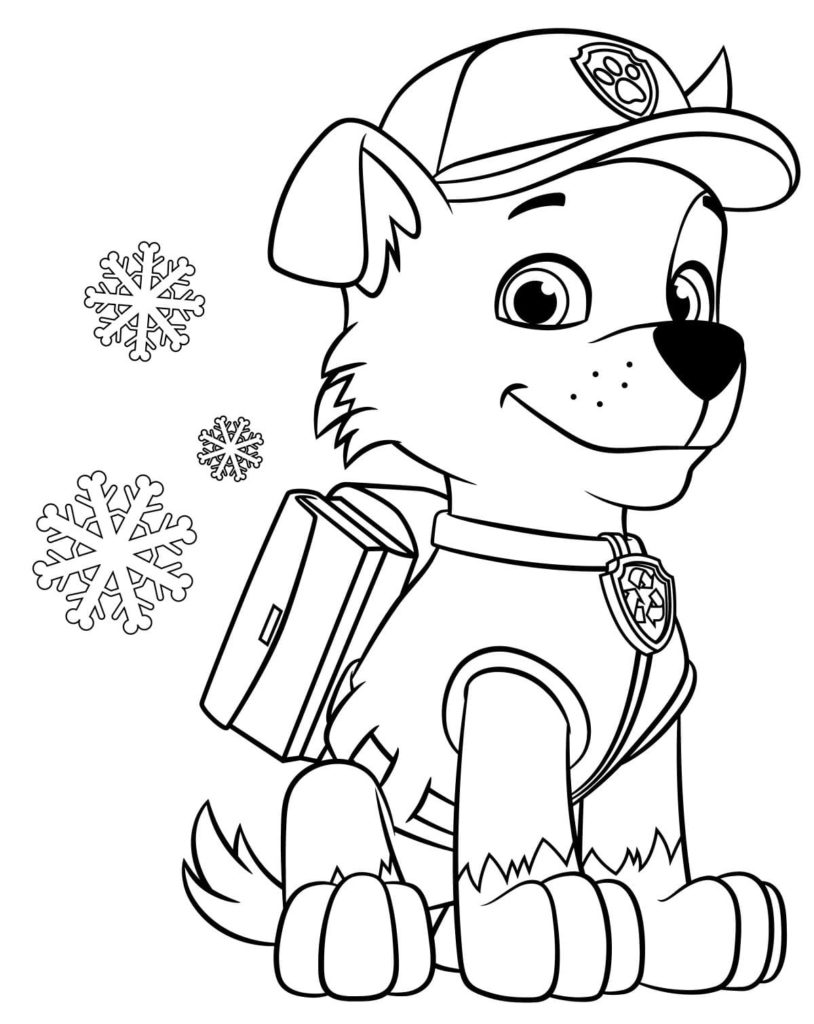 Christmas coloring pages PAW Patrol. Print A4