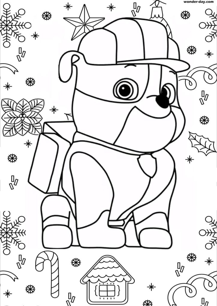Dibujo de Paw Patrol Navidad para colorear