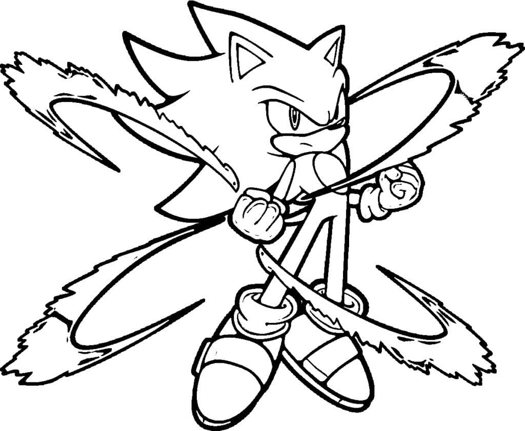 Sonic super rápido para colorir