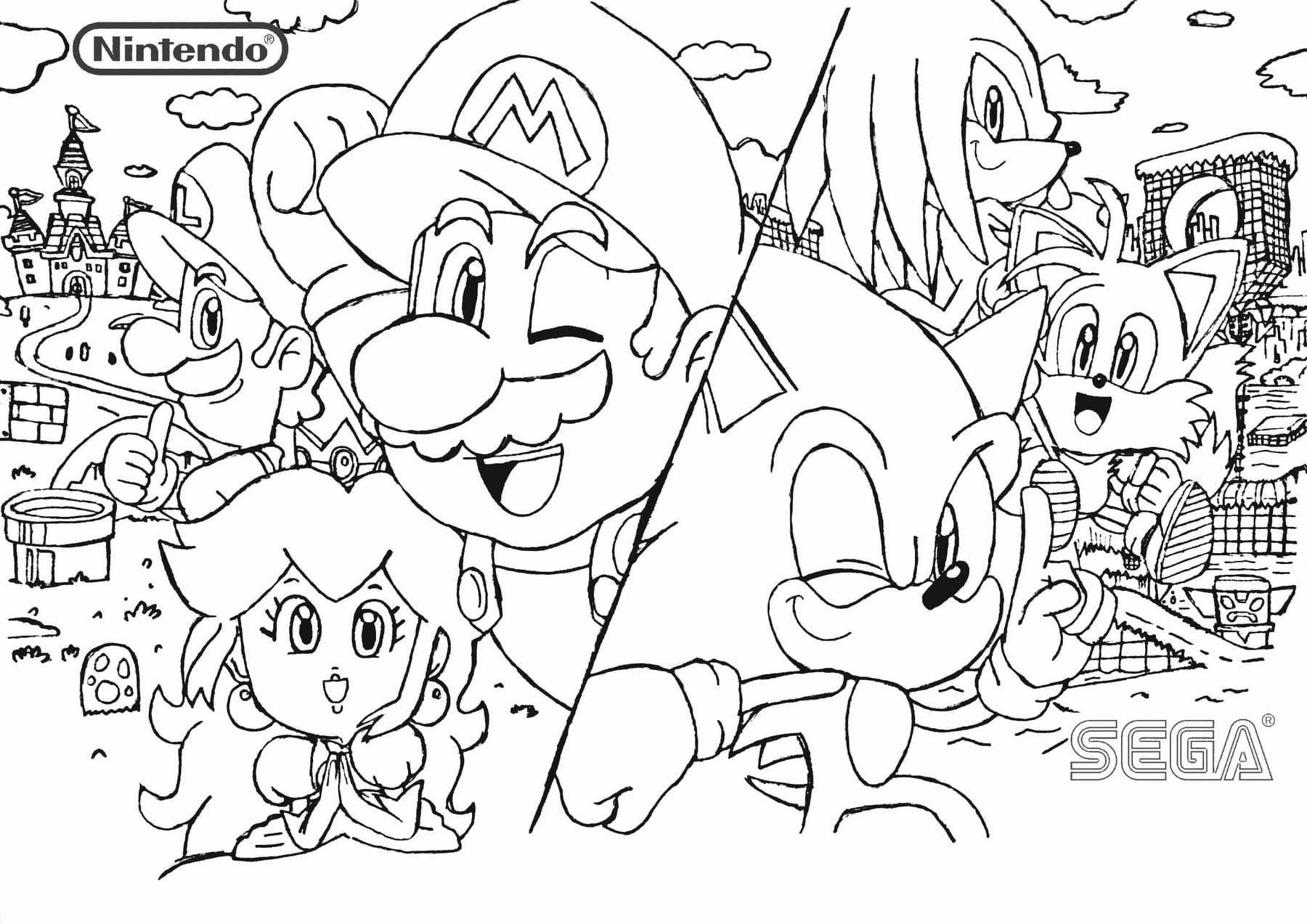 Among Us Sonic Coloring Pages