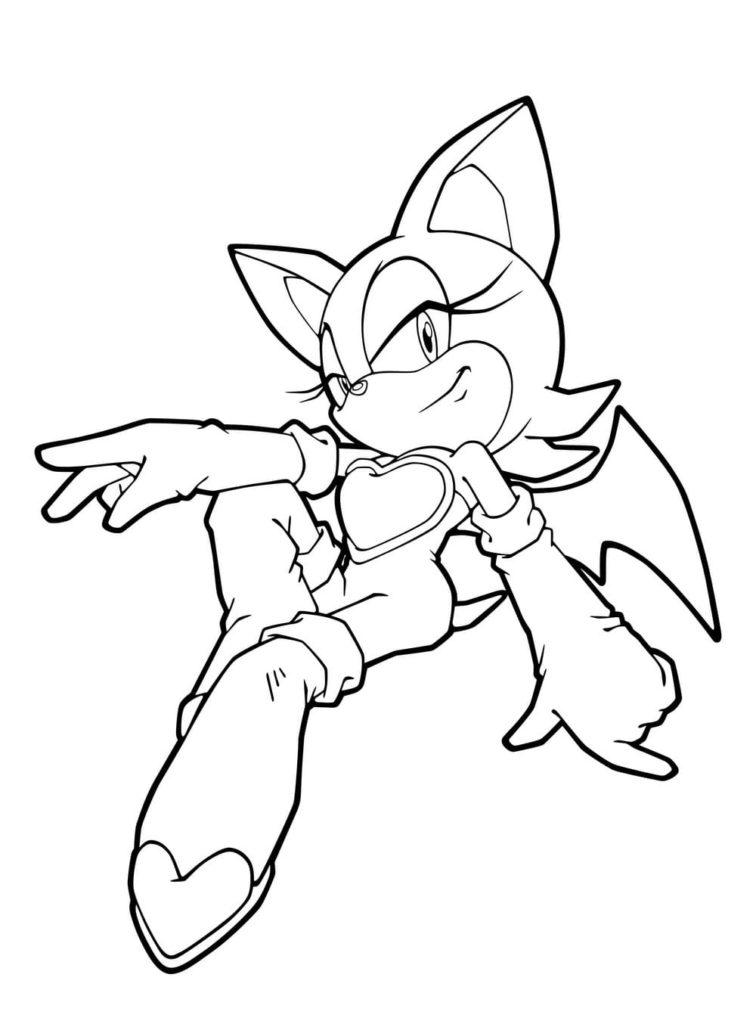 Dibujo de Sonic Rouge para colorear