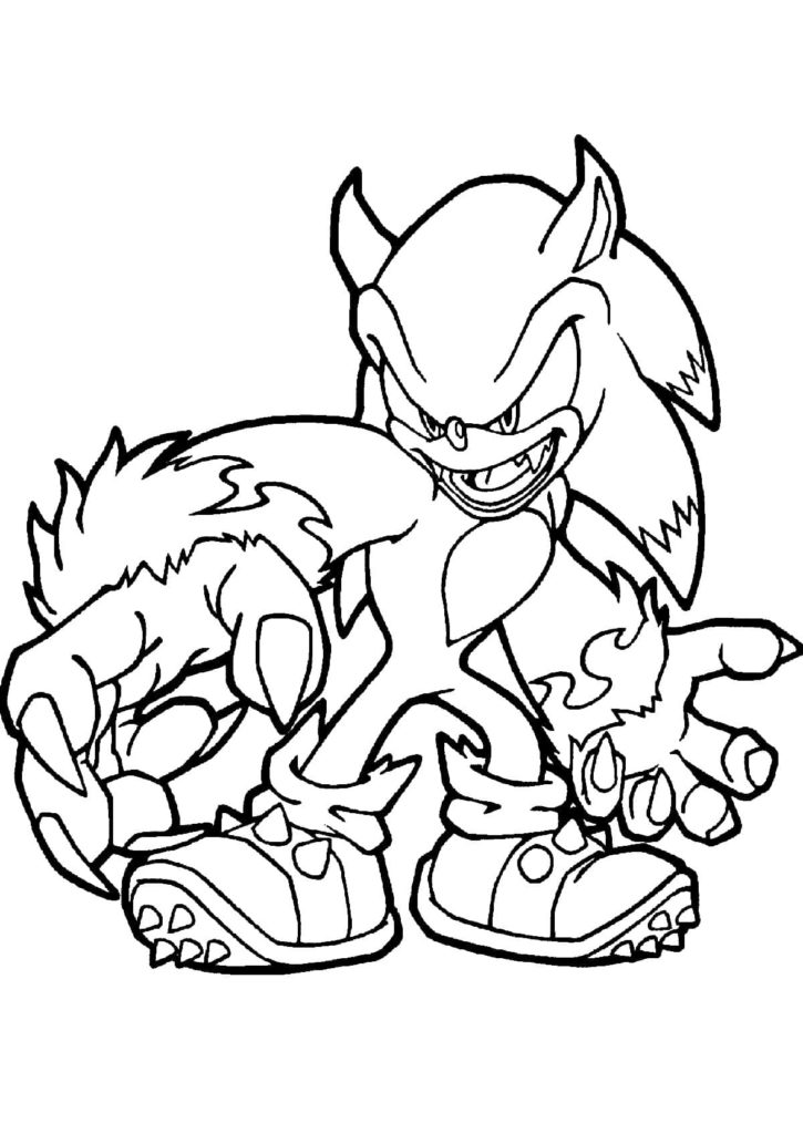 Dark Sonic Were para imprimir , desenho Dark Sonic Were