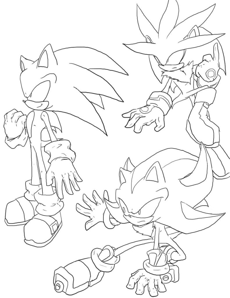 Dibujos para colorear Sonic (120 piezas). Imprime gratis