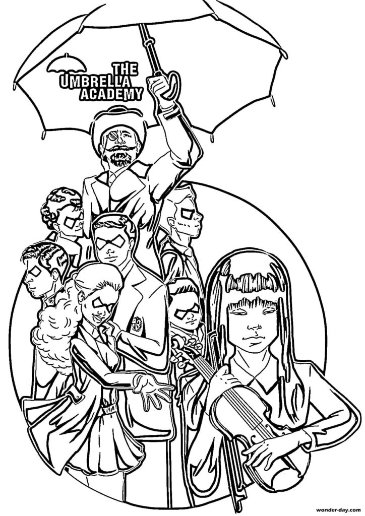 Umbrella Academy coloring pages. Best images free printable