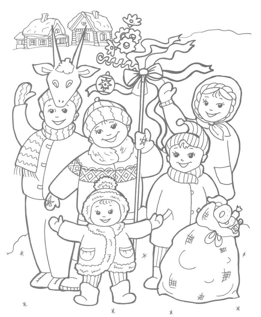 Раскраски Зима. Распечатать для детей в формате А4