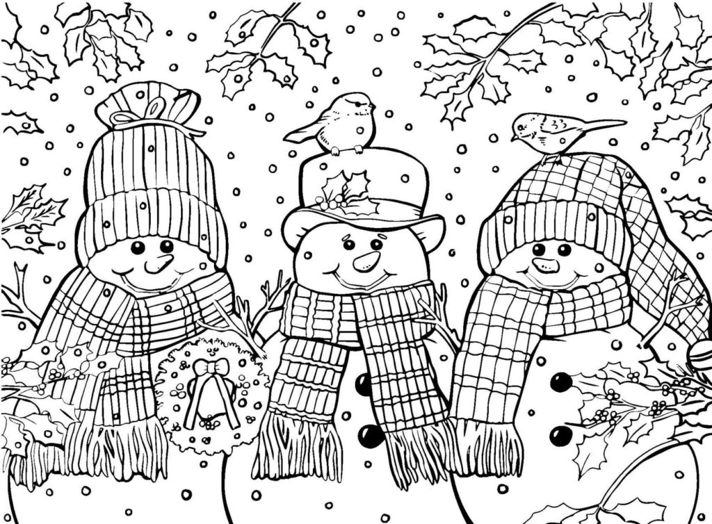 Desenhos de Inverno para Colorir para Crianças em formato A4