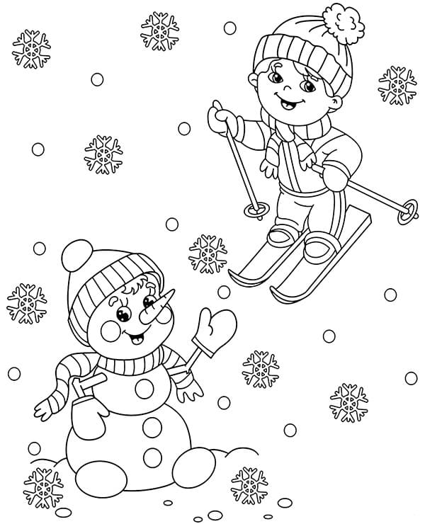 Ausmalbilder Winter für Kinder im Format A4