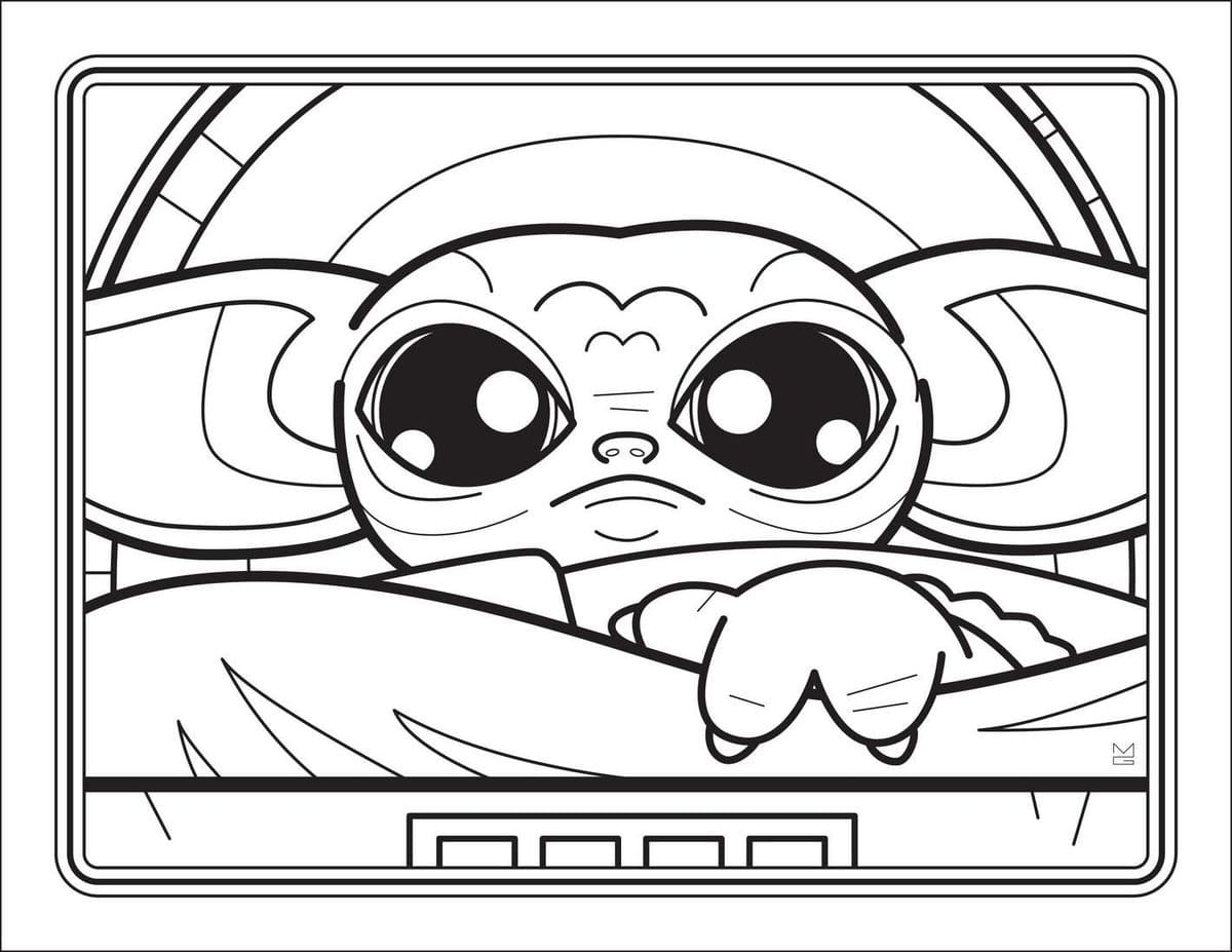 Dibujos de Baby Yoda para colorear. Imprime gratis