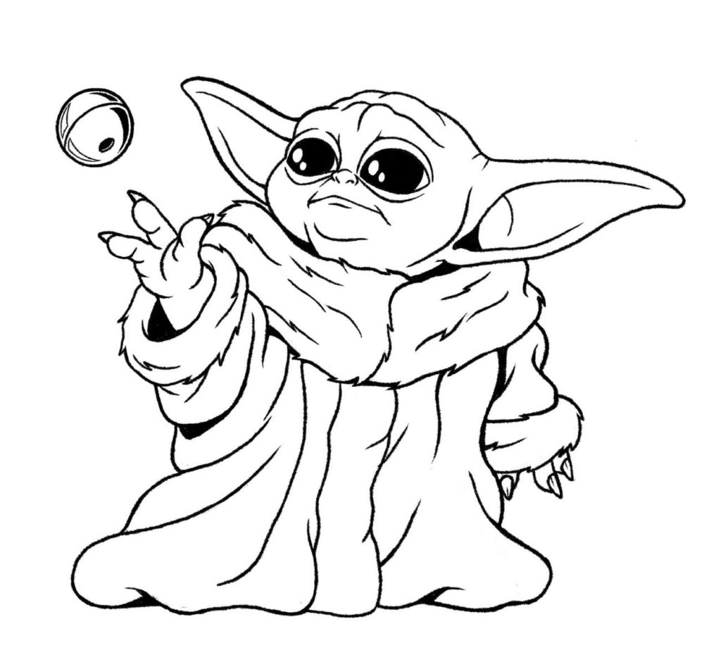 Coloriage Baby Yoda à imprimer sur Wonder-day.com