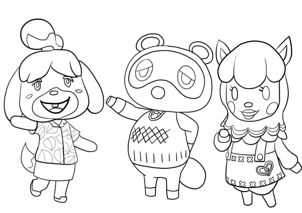 Desenhos para colorir Animal Crossing