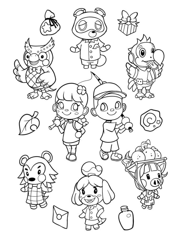 Desenhos para colorir Animal Crossing