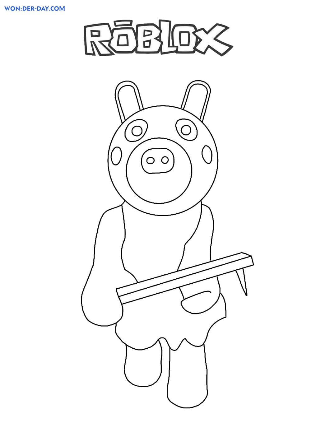 desenho de Soldado Roblox Piggy para colorir – Se divertindo com