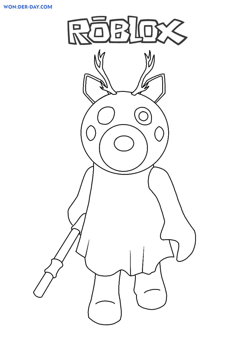 Willow Wolf Piggy Roblox coloring page