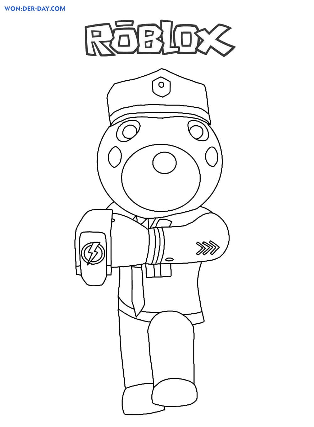 Piggy Roblox Coloring Pages Wonder Day Coloring Pages For Children And Adults - police officer piggy roblox