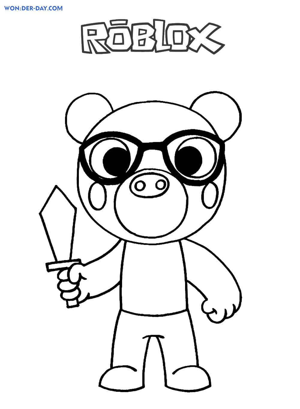Piggy Roblox coloring pages WONDER DAY — Coloring pages for children