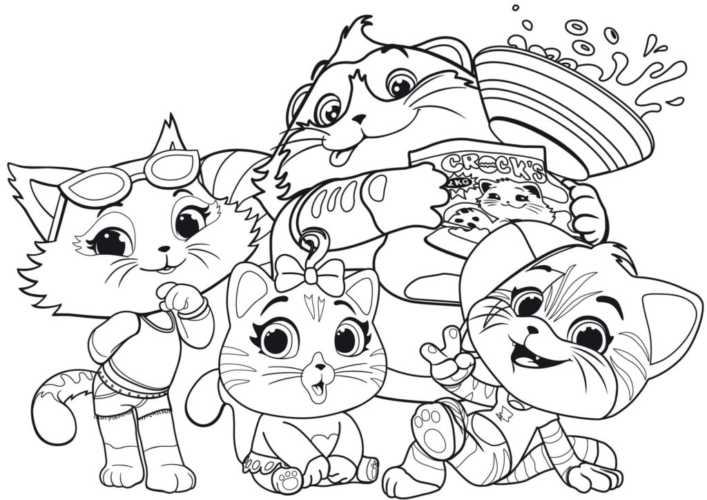 Dibujos de 44 Gatos para colorear. Imprimir y colorear