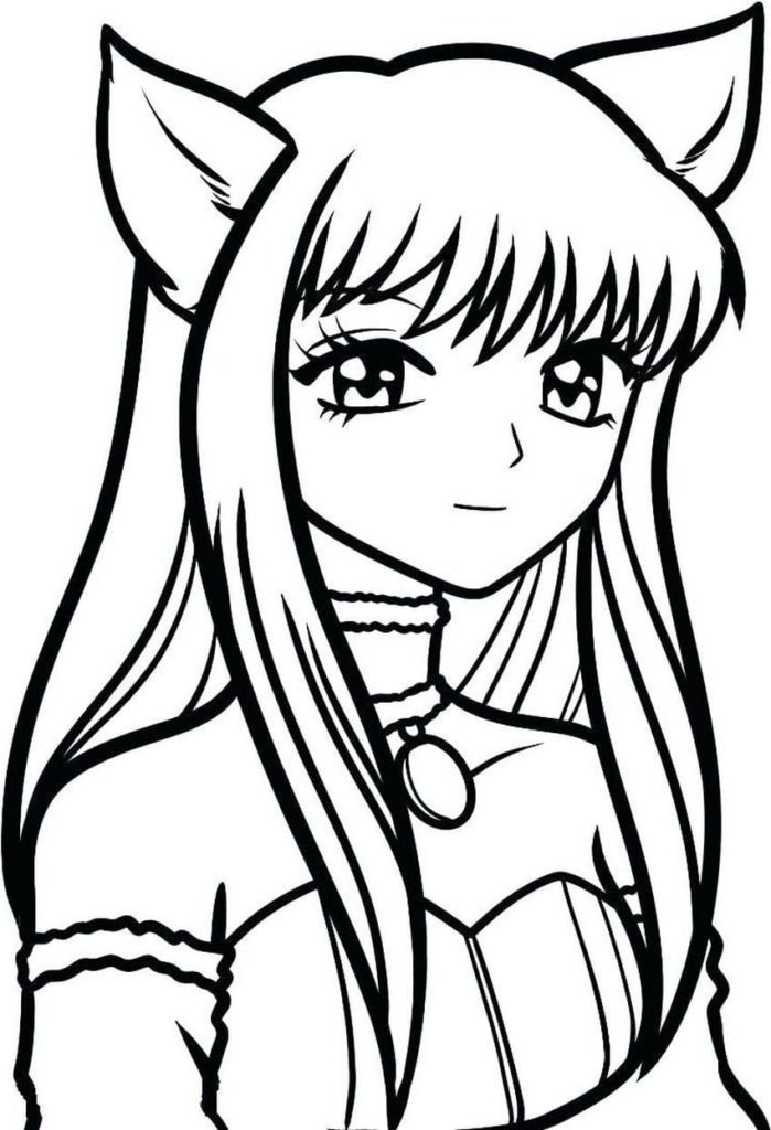 Desenho de anime kawaii para colorir