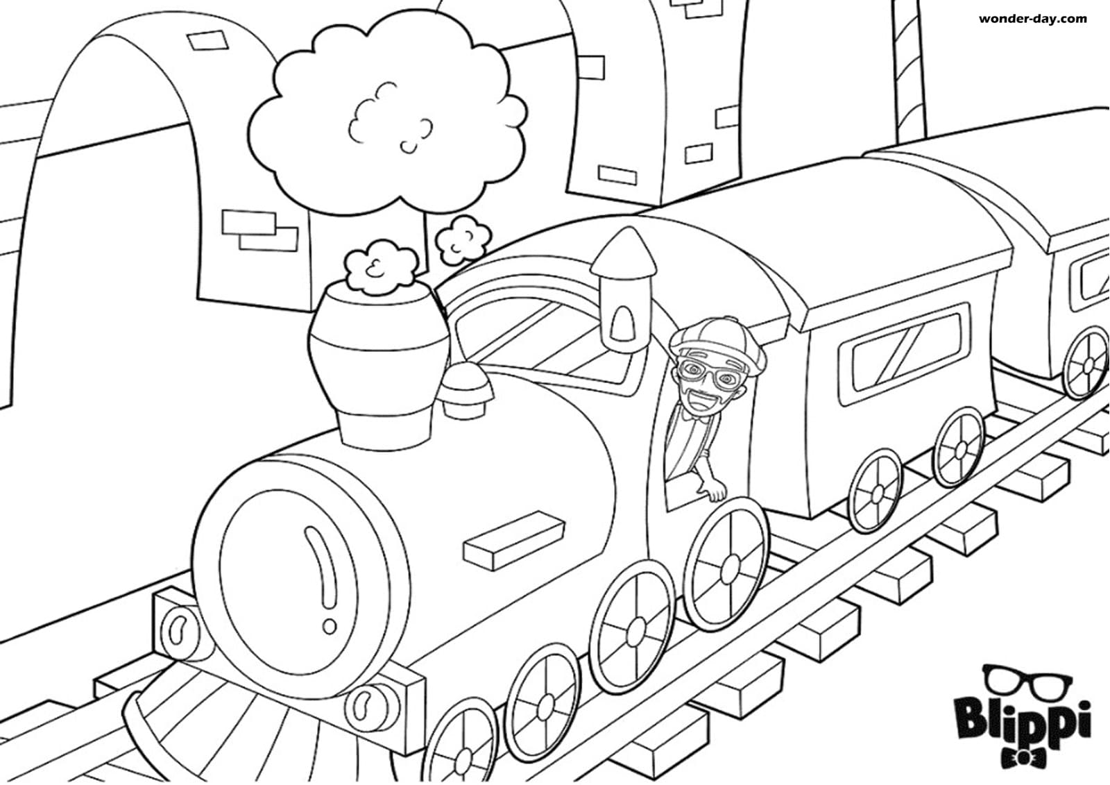 Blippi Excavator Coloring Page - 53+ SVG File for Silhouette