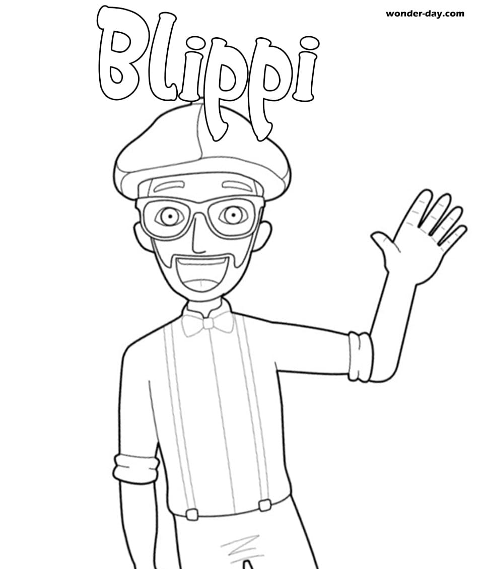 Download Free Printable Blippi Coloring Pages For Kids | WONDER DAY