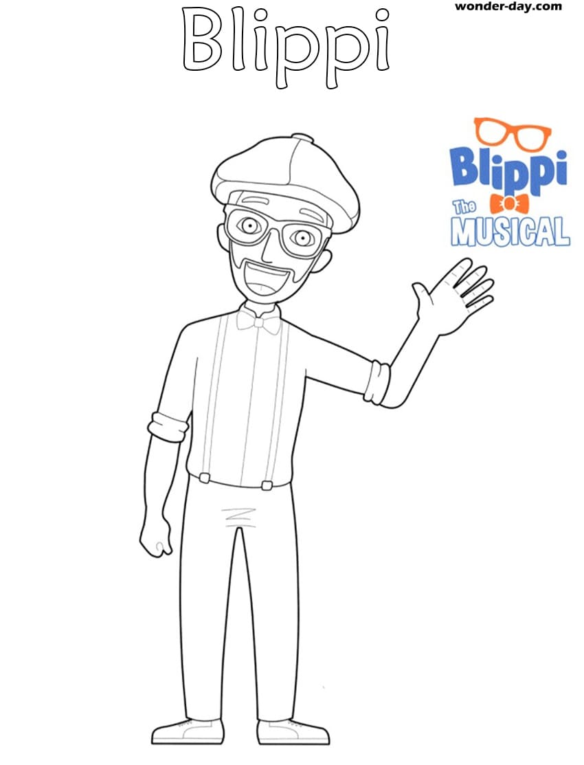 Free Printable Blippi Coloring Pages For Kids | WONDER DAY — Coloring