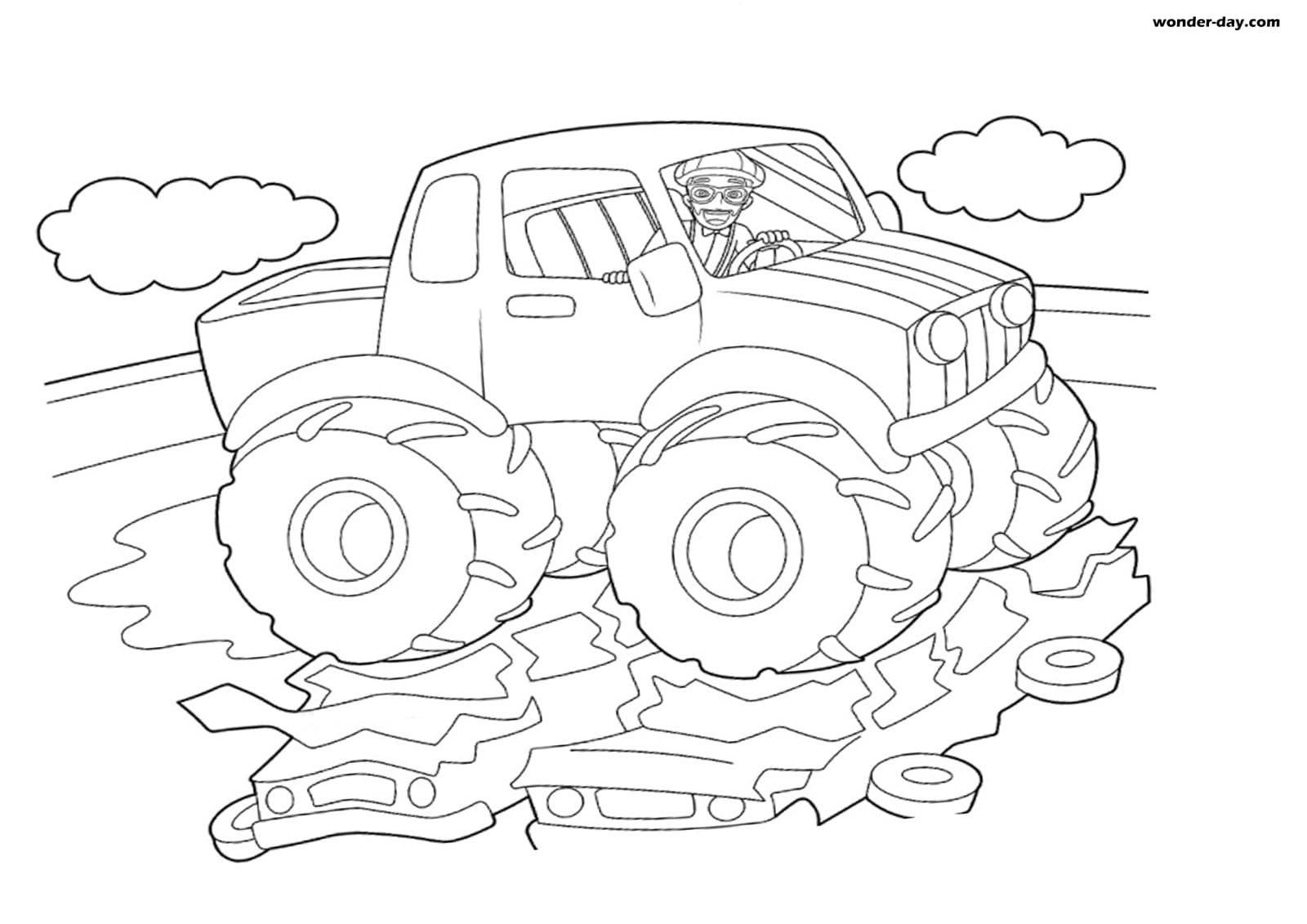 Free Printable Blippi Coloring Pages For Kids | WONDER DAY — Coloring