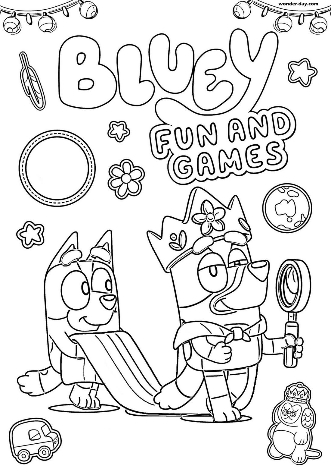 Printable Bluey Family Colouring Pages