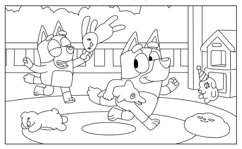 Bluey Colouring Pages Christmas | Coloring Page Blog