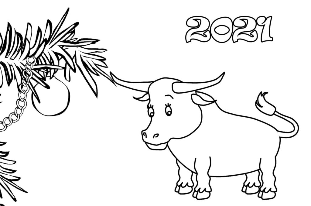 Ox Coloring Pages. Print Ox New Year 2021