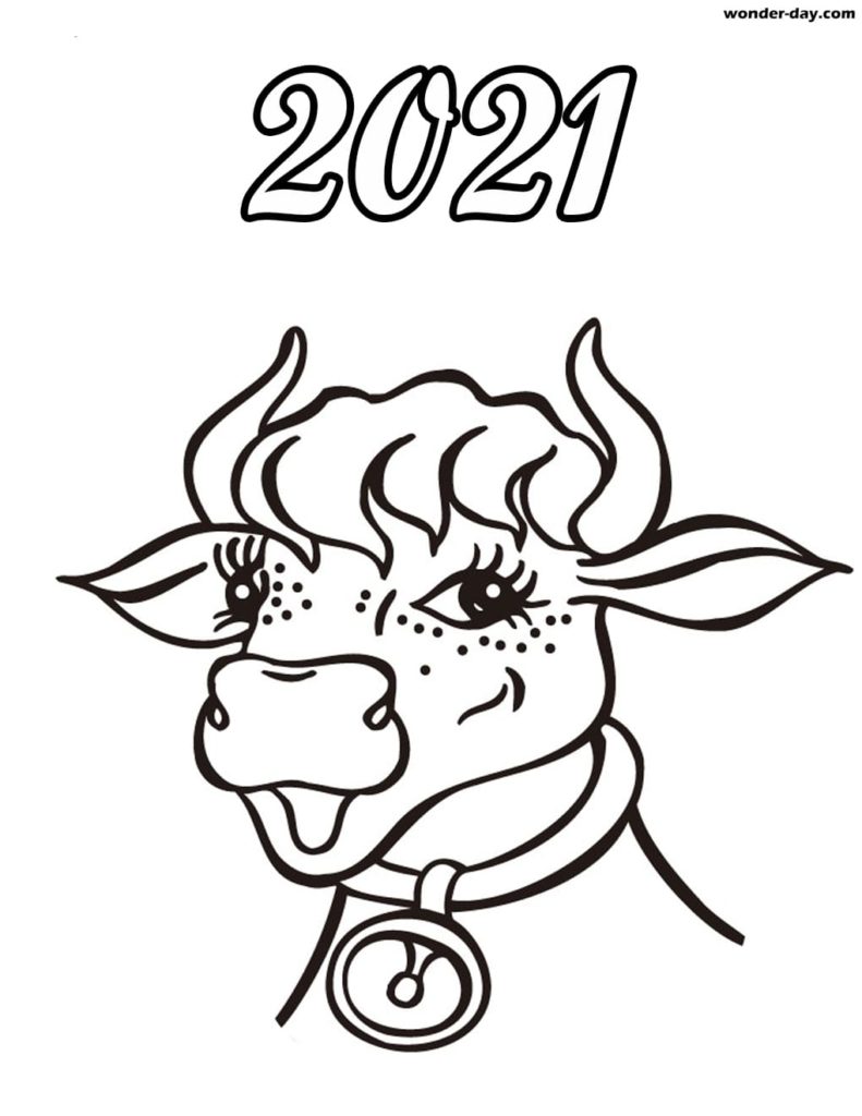 Desenhos de Boi para colorir. Imprimir para o Ano do Boi 2021
