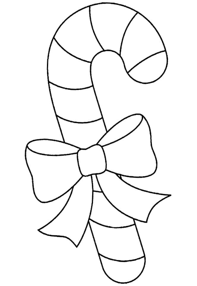 Desenhos de Bengala doce de Natal para colorir