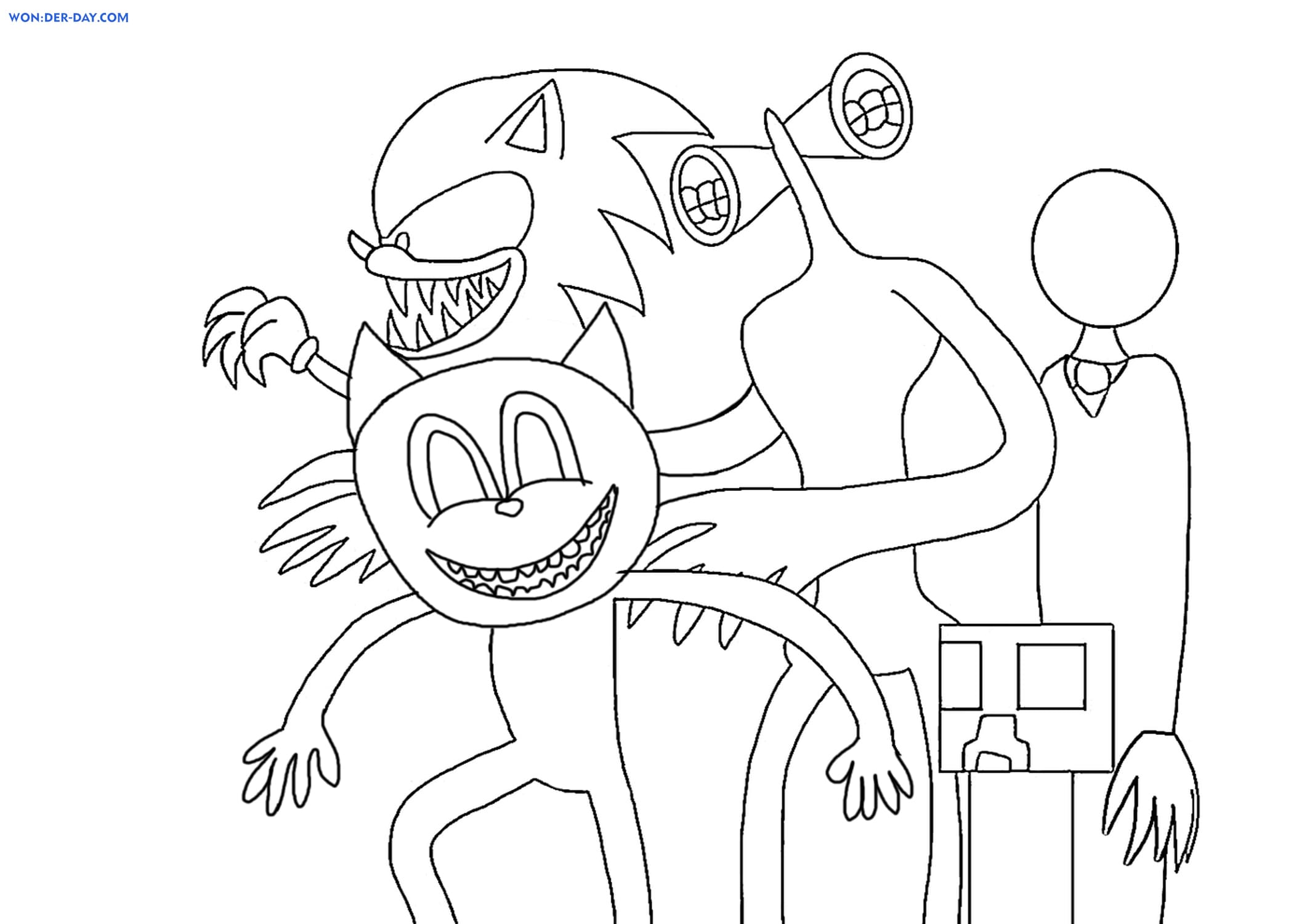 Cartoon Cat Horror Coloring Pages