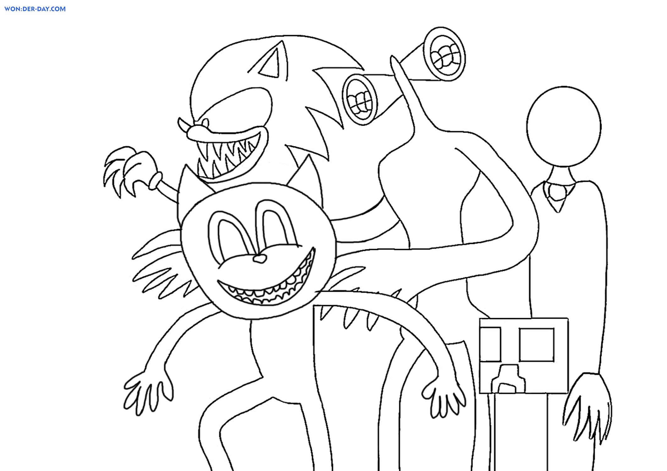 Download Cartoon Cat coloring pages for free printing — WONDER DAY