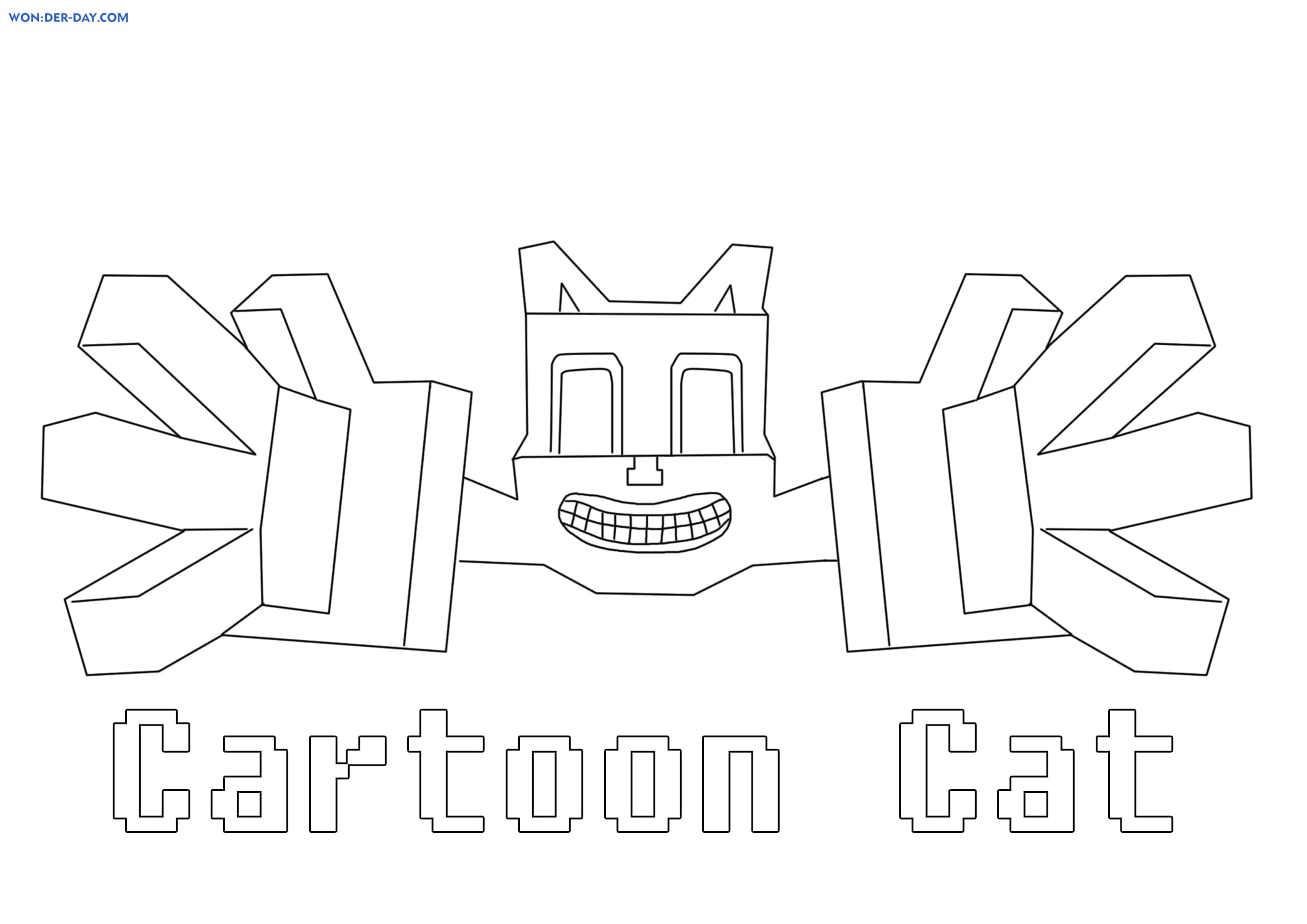 Cartoon Cat coloring pages for free printing — WONDER DAY — Coloring pages  for children and adults