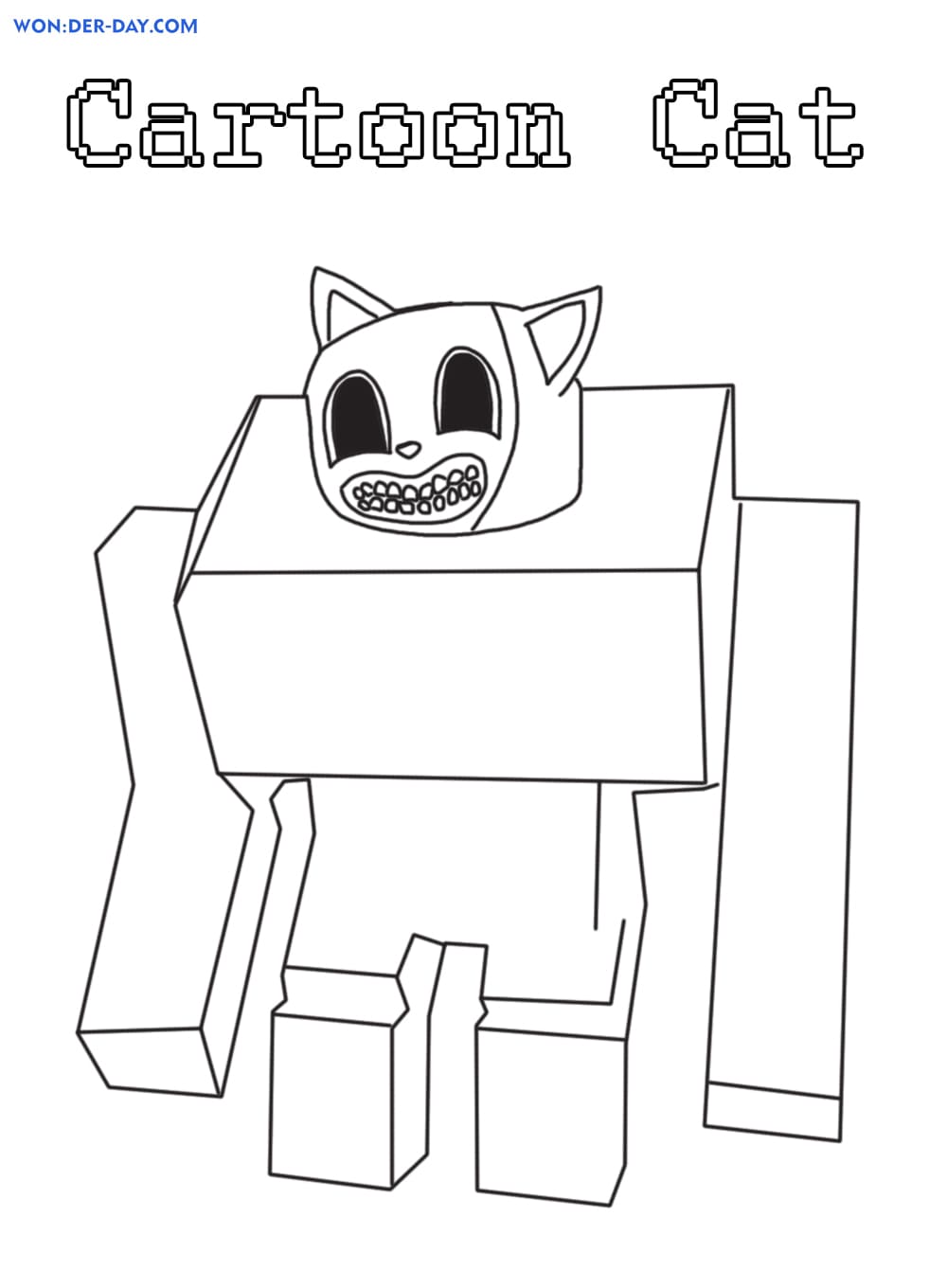 Minecraft Cat Coloring Pages