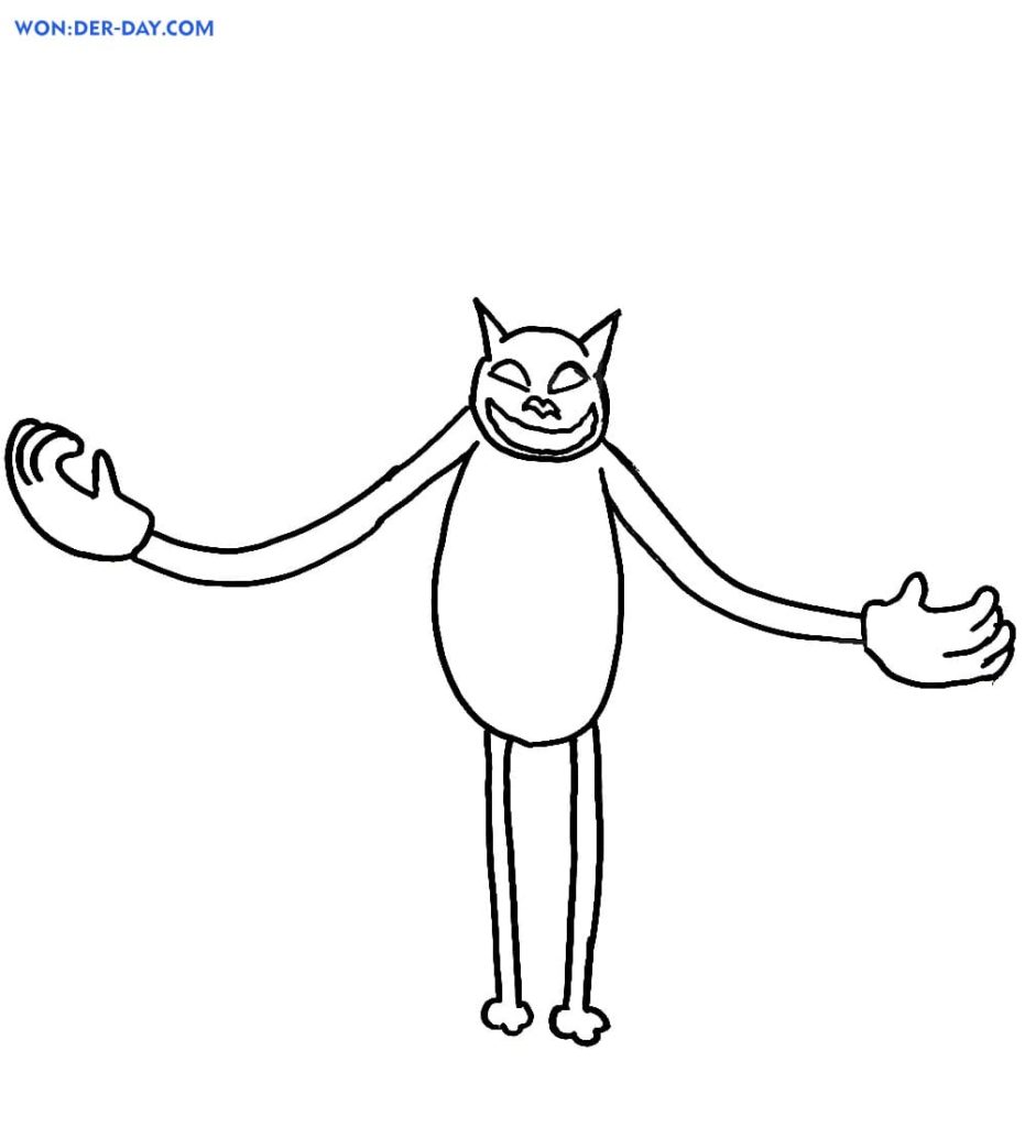 Coloriage Cartoon Cat Trevor Henderson à imprimer gratuitement