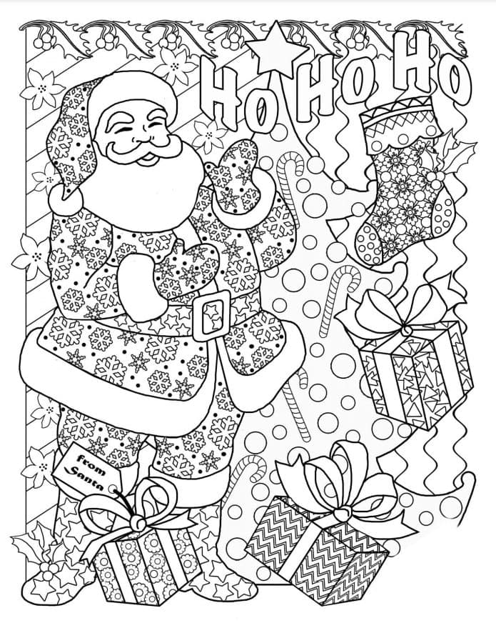 Coloriages de Noël pour adultes. Coloriages AntiStress