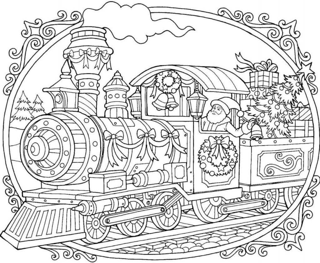 Christmas Coloring Pages for Adults. Anti Stress Coloring Pages