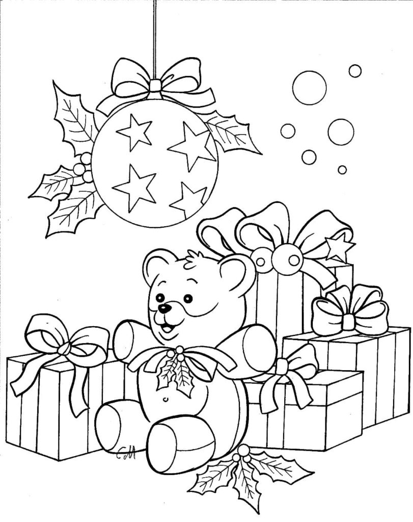 Desenhos de Presentes de Natal para colorir para imprimir