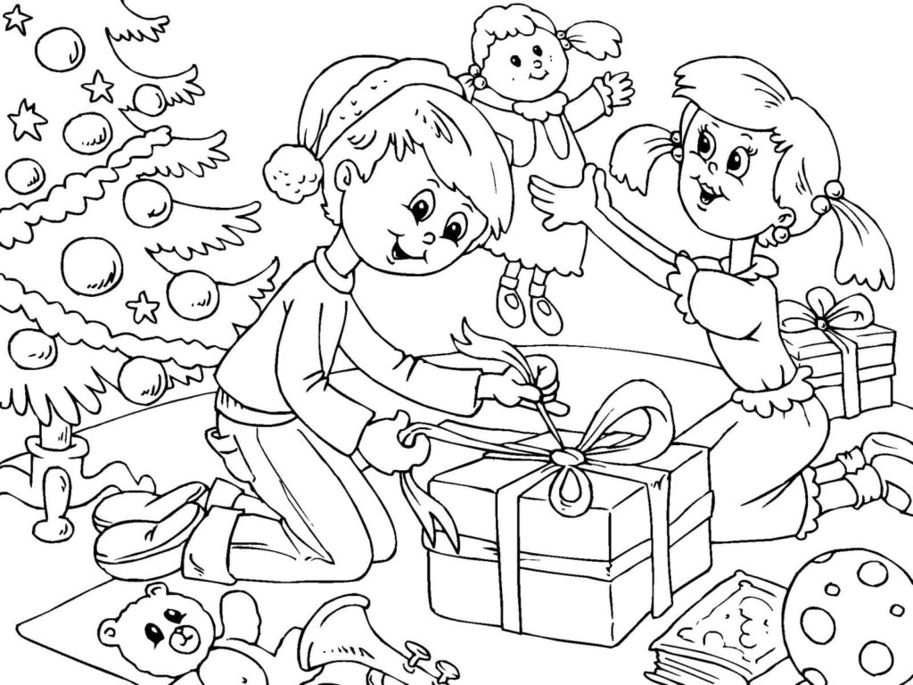 Desenhos de Presentes de Natal para colorir para imprimir