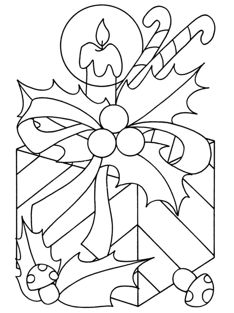 Coloring pages Christmas Gifts. Christmas present for printing