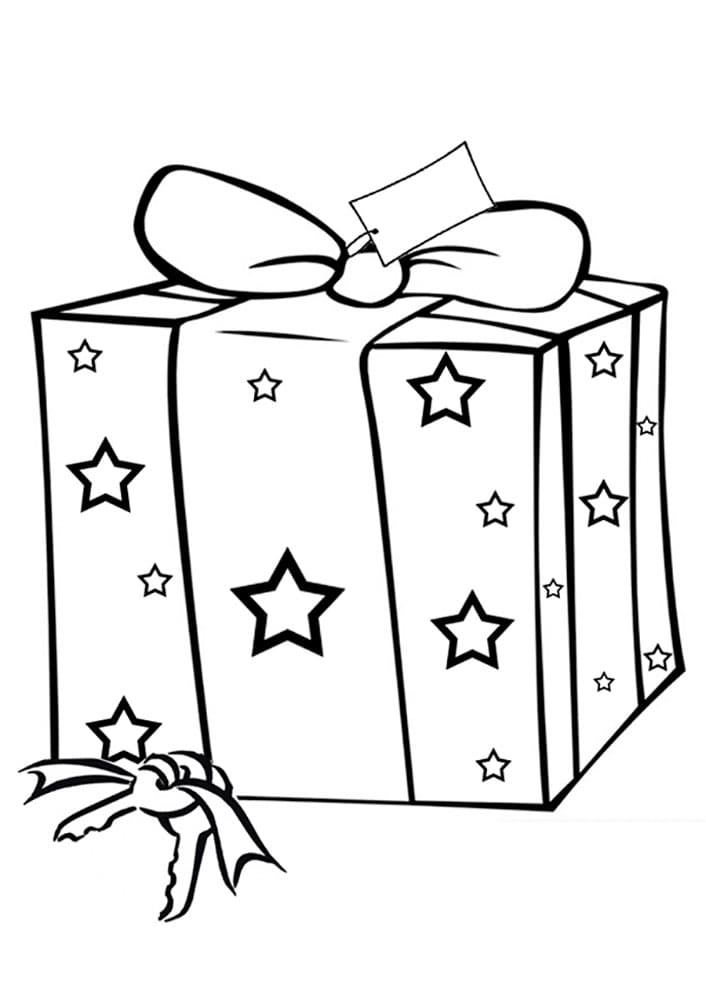 Caja de regalo de dibujos animados sobre fondo blanco  Vector Premium