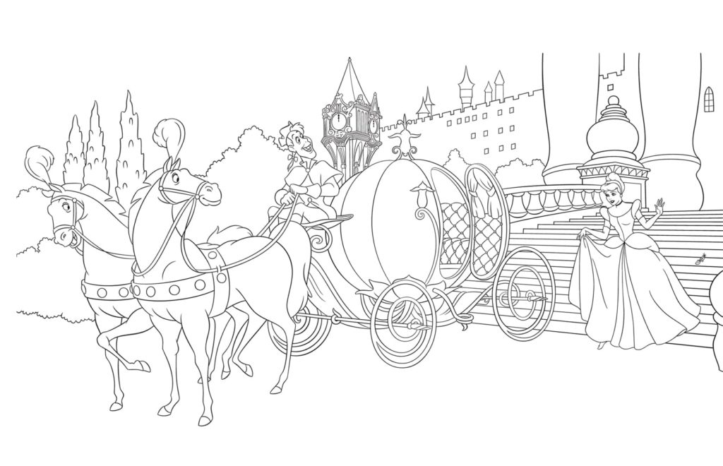 Cinderella coloring pages. Print for kids