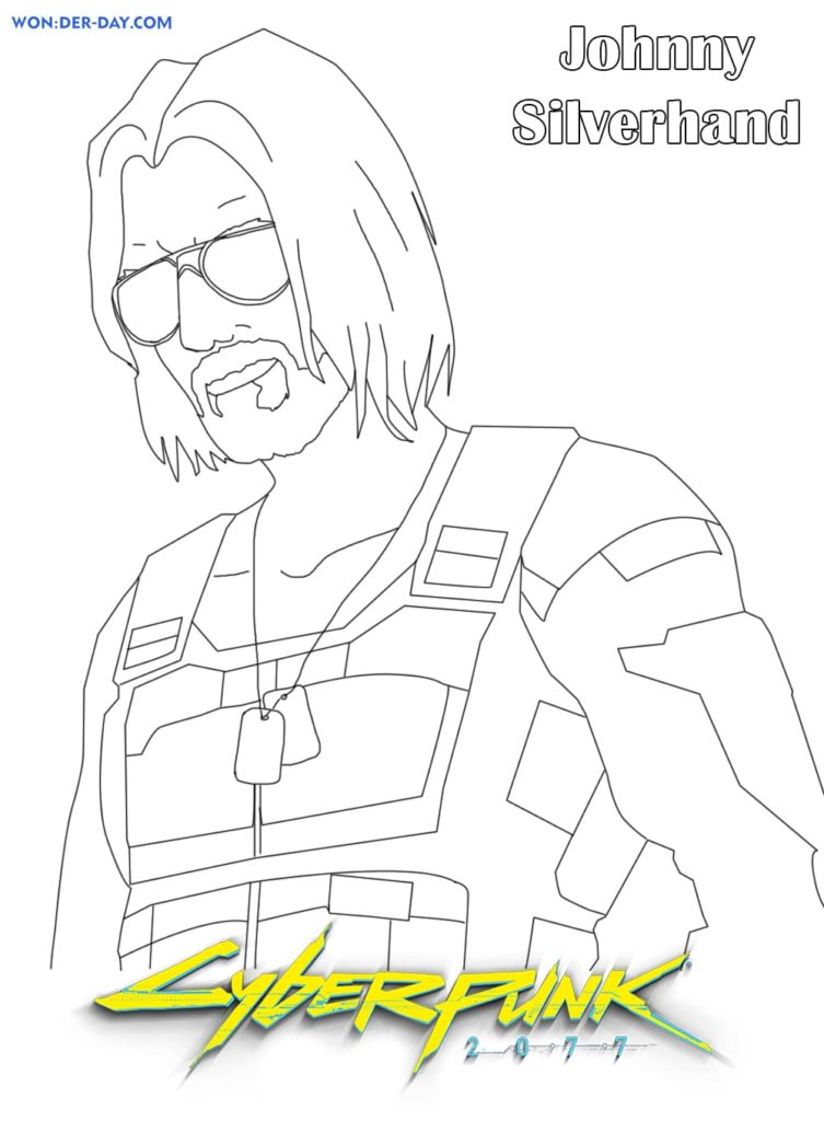 Johnny Silverhand coloring page