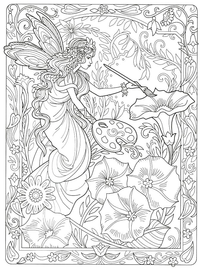 Fairy Coloring Pages. 120 Free Printable Beautiful Fairy Coloring Pages