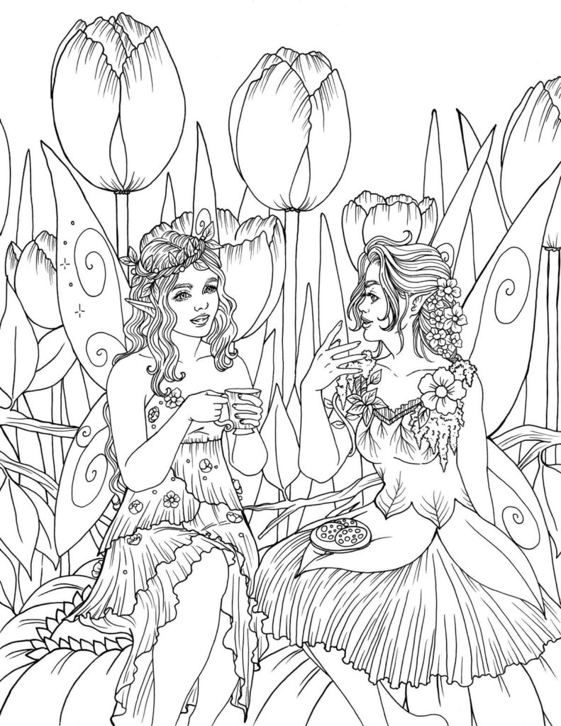 Fairy Coloring Pages. 20 Free Printable Beautiful Fairy Coloring ...