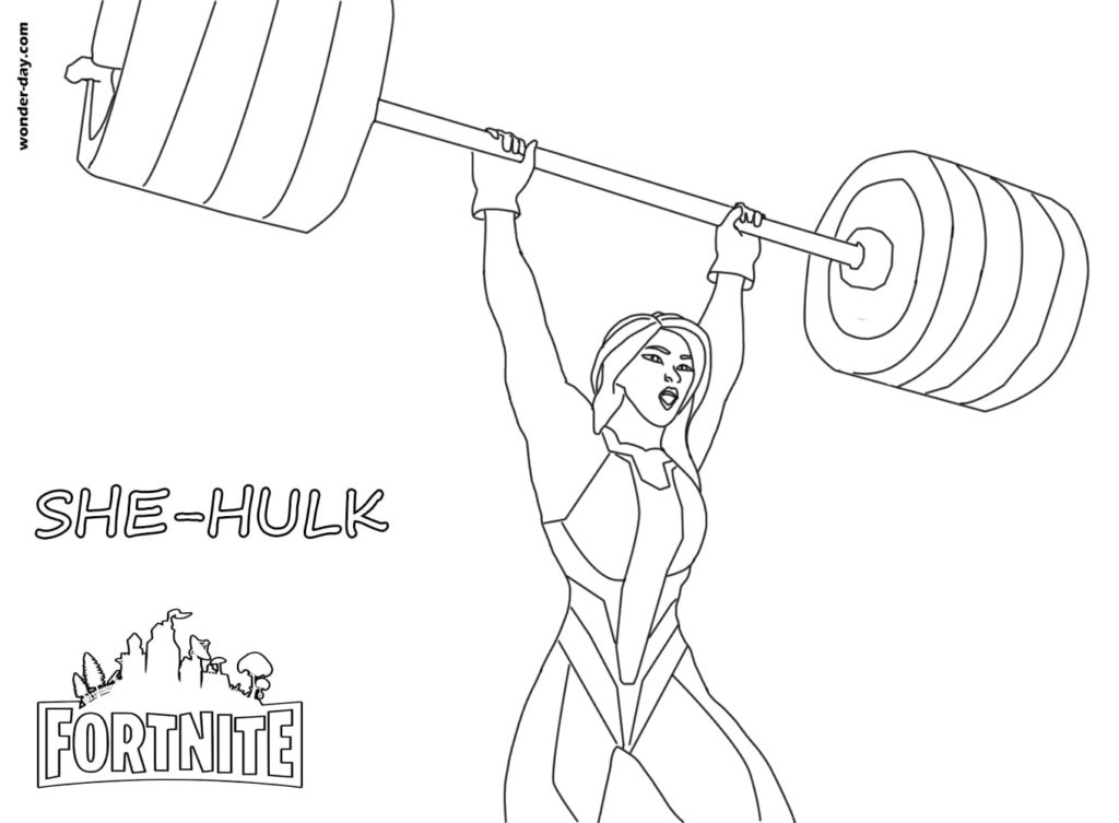 Dibujos de She Hulk Fortnite para colorear